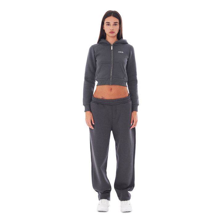 CROPPED ZIP UP ANTHRAZIT