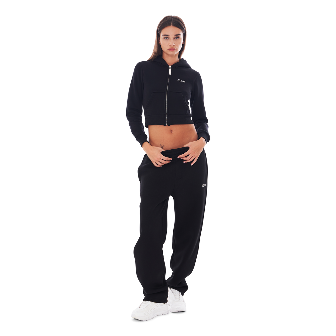 CROPPED ZIP UP BLACK