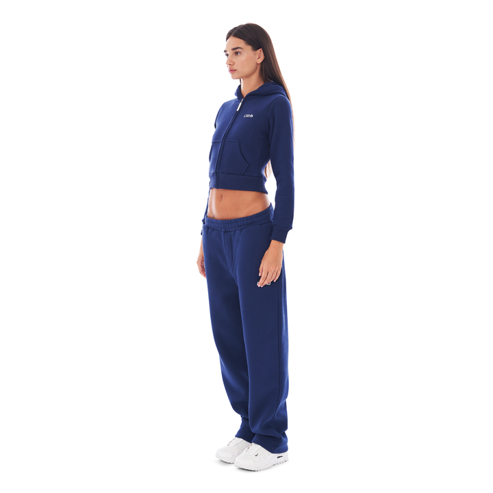 CROPPED ZIP UP NAVY BLUE