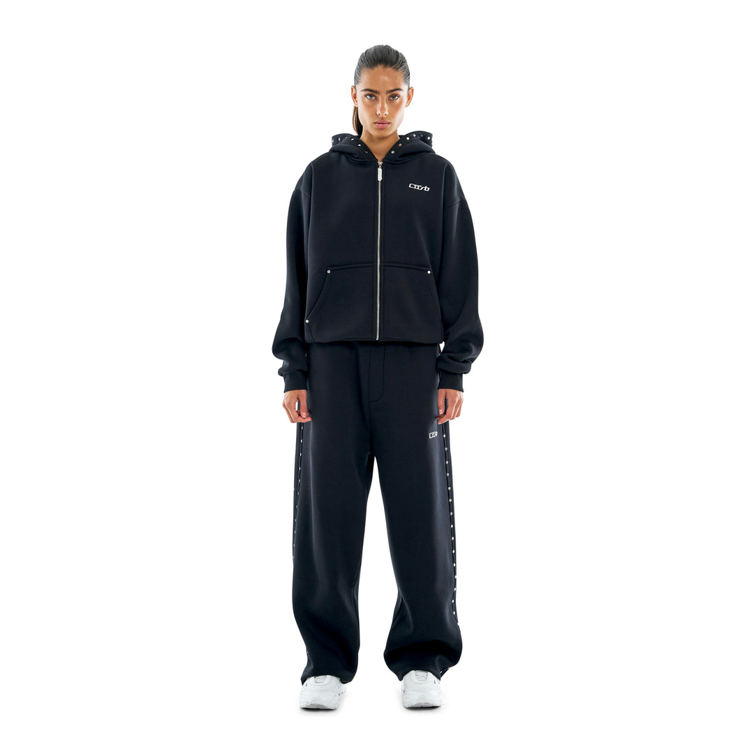 Studded Zip-Up Black