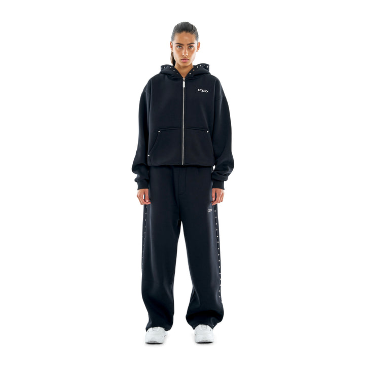 Studded Zip-Up Black