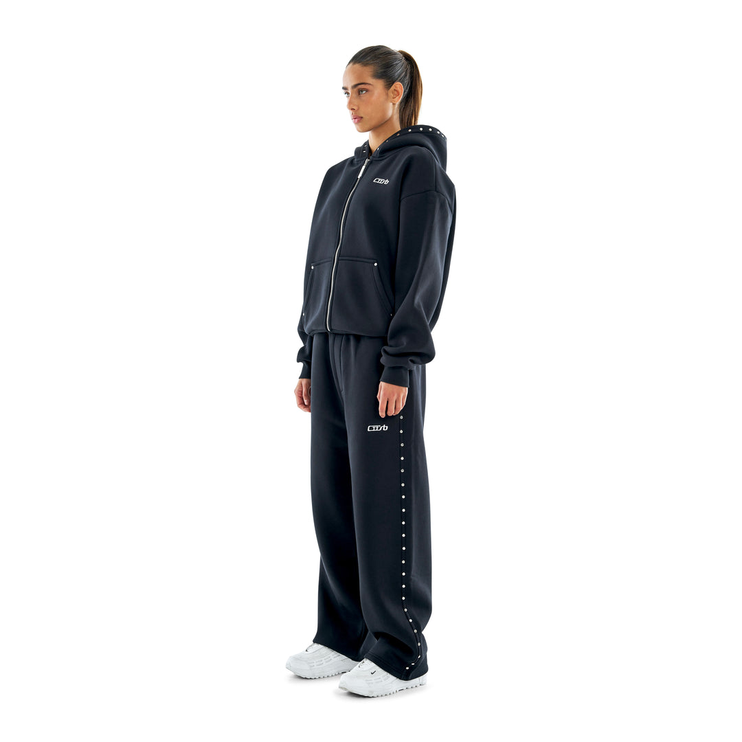 Studded Zip-Up Black