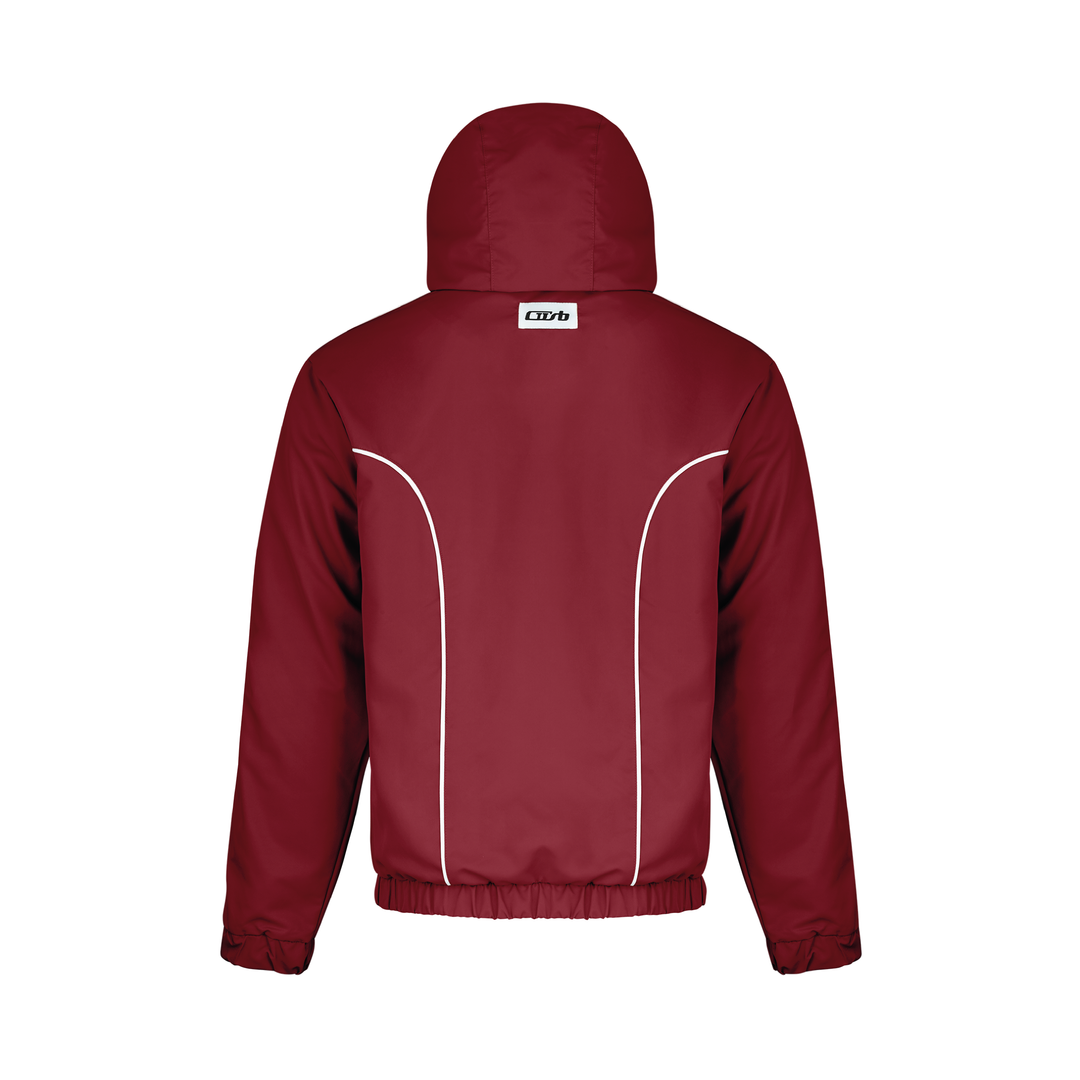 NYLON PIPING ZIP-UP DARK RED