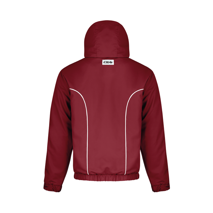 NYLON PIPING ZIP-UP DARK RED