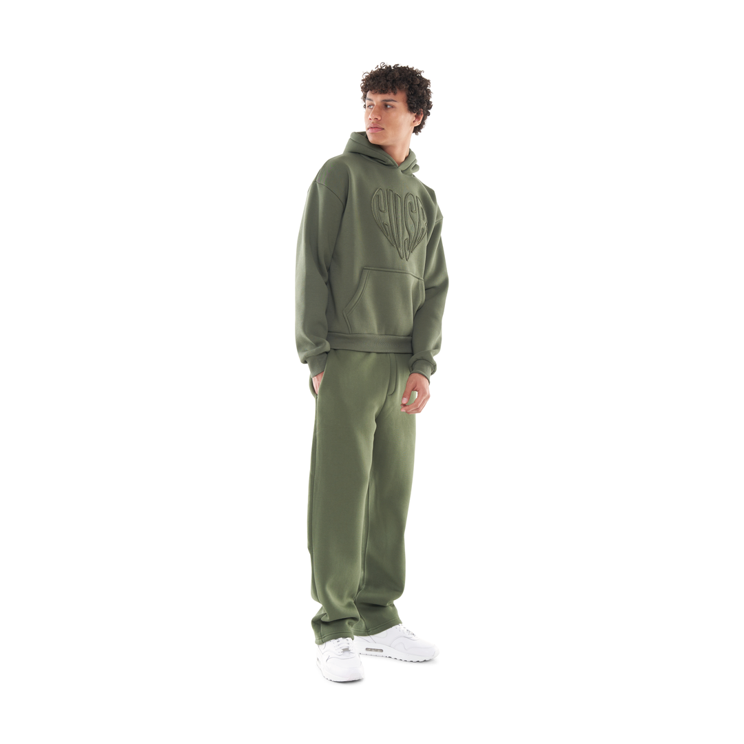 HEART HOODIE BRONZE GREEN