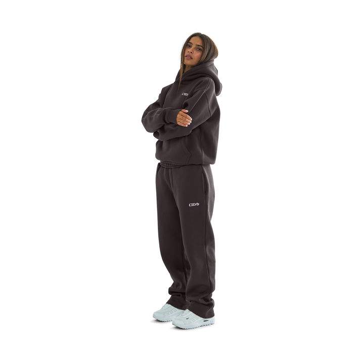 OPEN LEG JOGGER DARK CHOCOLATE