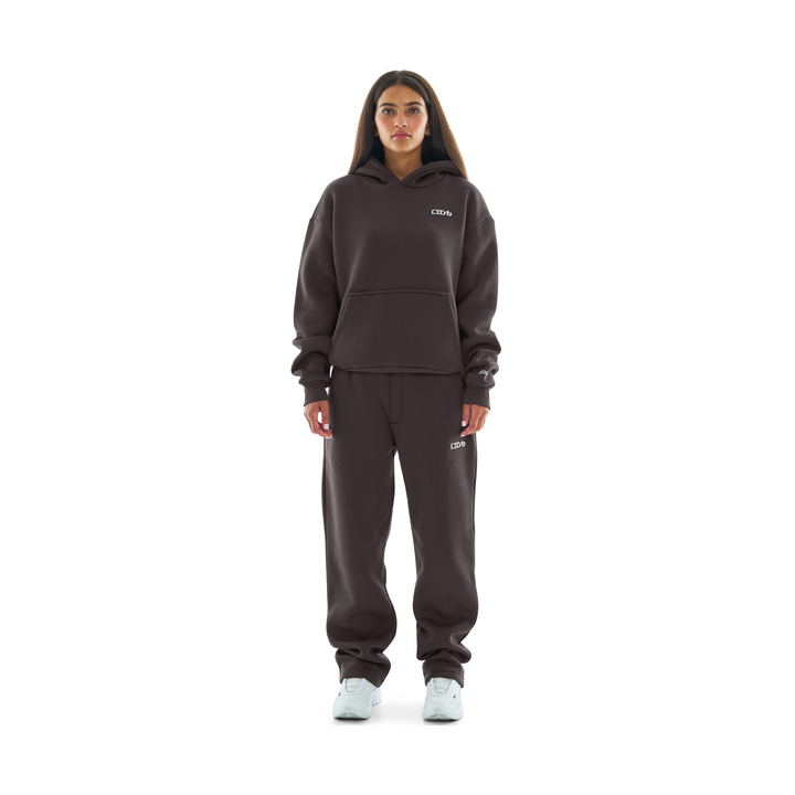 OPEN LEG JOGGER DARK CHOCOLATE