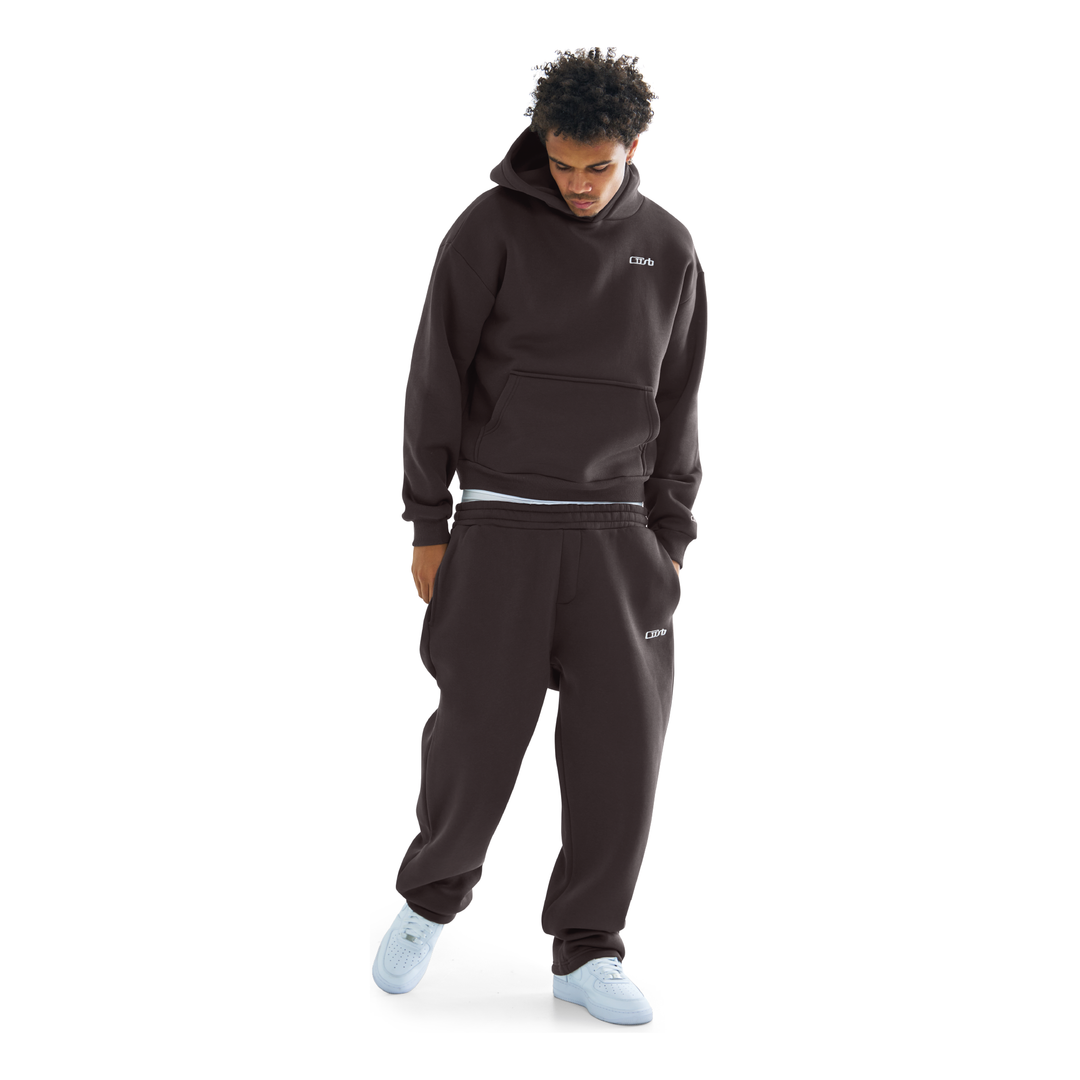 OPEN LEG JOGGER DARK CHOCOLATE