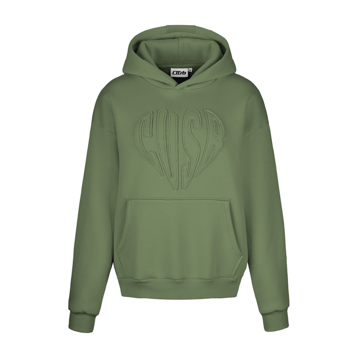 HEART HOODIE BRONZE GREEN