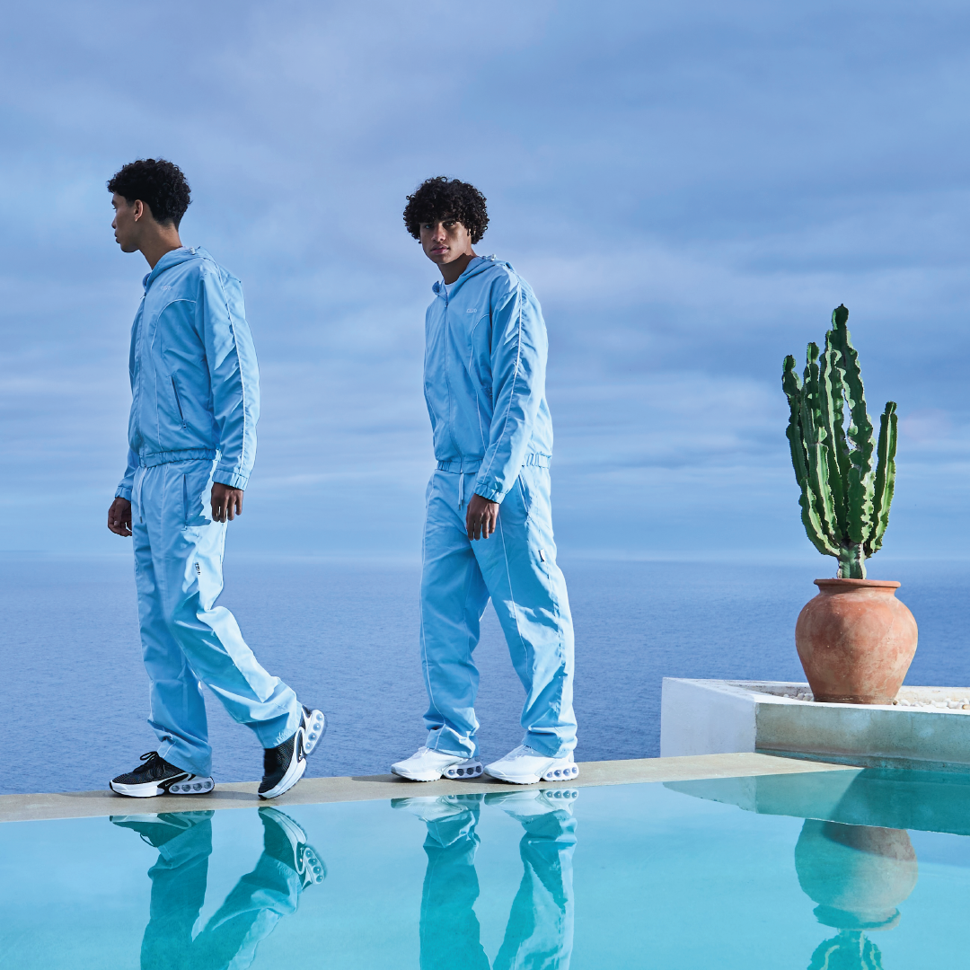 NYLON PIPING ZIP-UP BABYBLUE