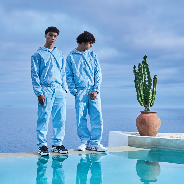 NYLON PIPING ZIP-UP BABYBLUE
