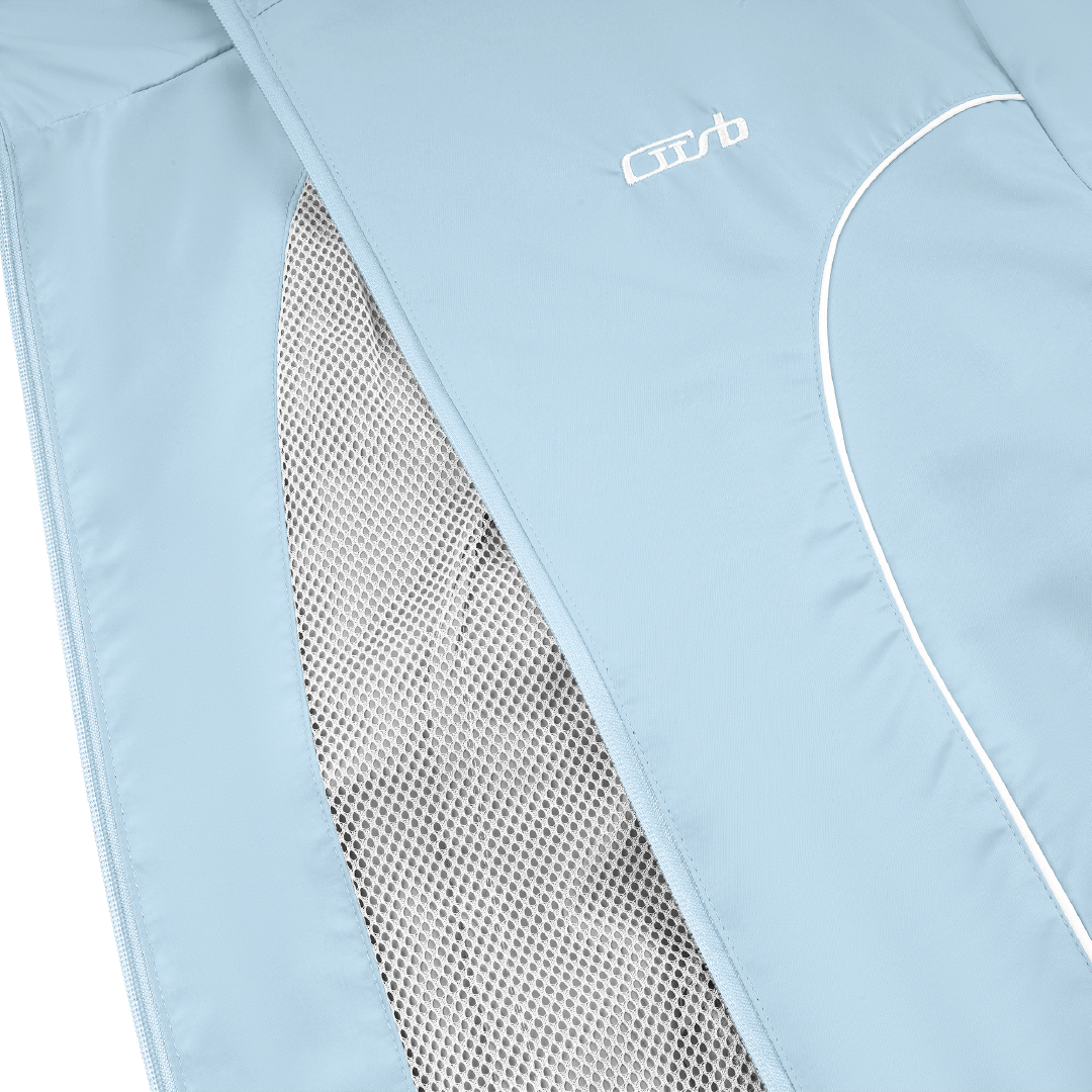 NYLON PIPING ZIP-UP BABYBLUE