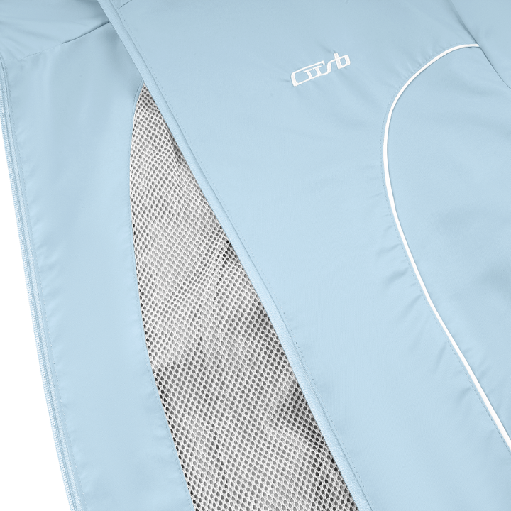 NYLON PIPING ZIP-UP BABYBLUE