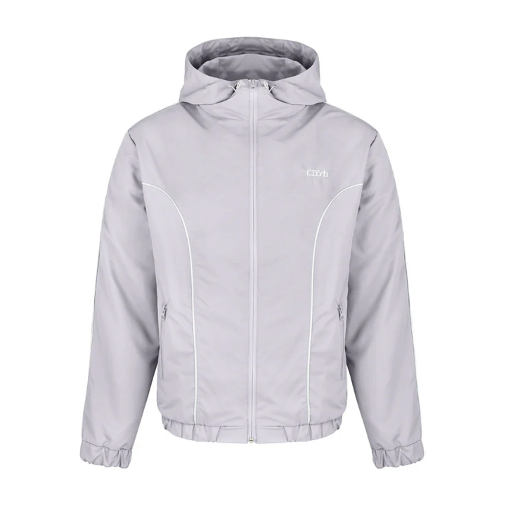 NYLON PIPING ZIP-UP LIGHT GREY