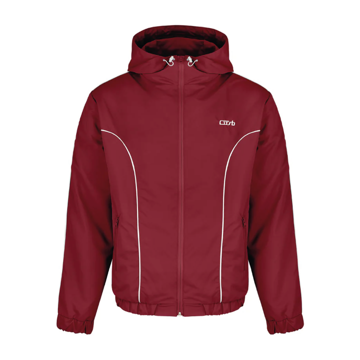 NYLON PIPING ZIP-UP DARK RED