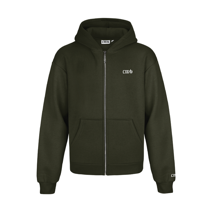ZIP-UP DARK MOSS