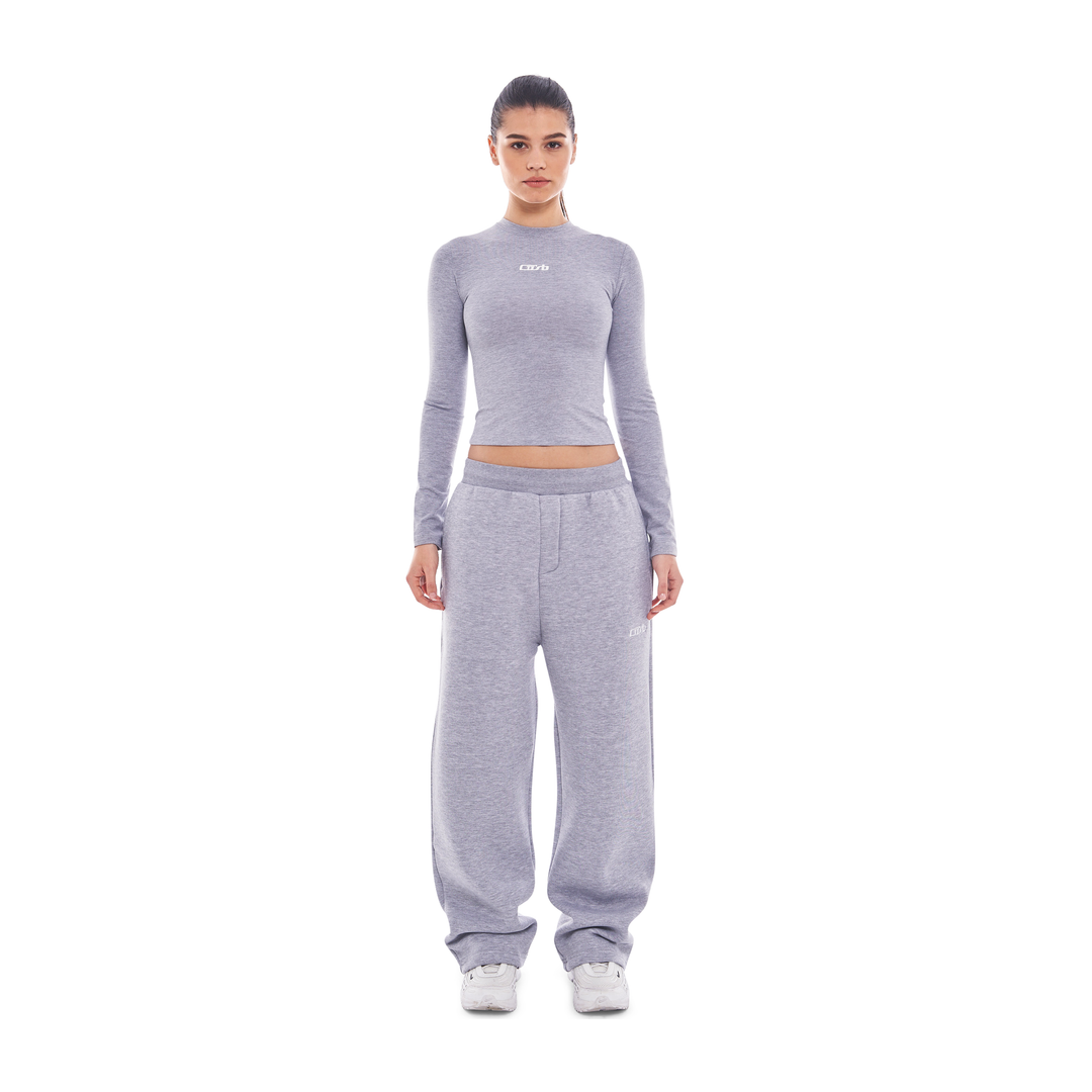 Wide Leg Jogger Grey Melange