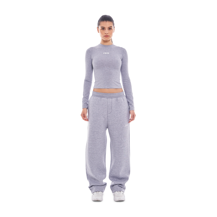 Wide Leg Jogger Grey Melange