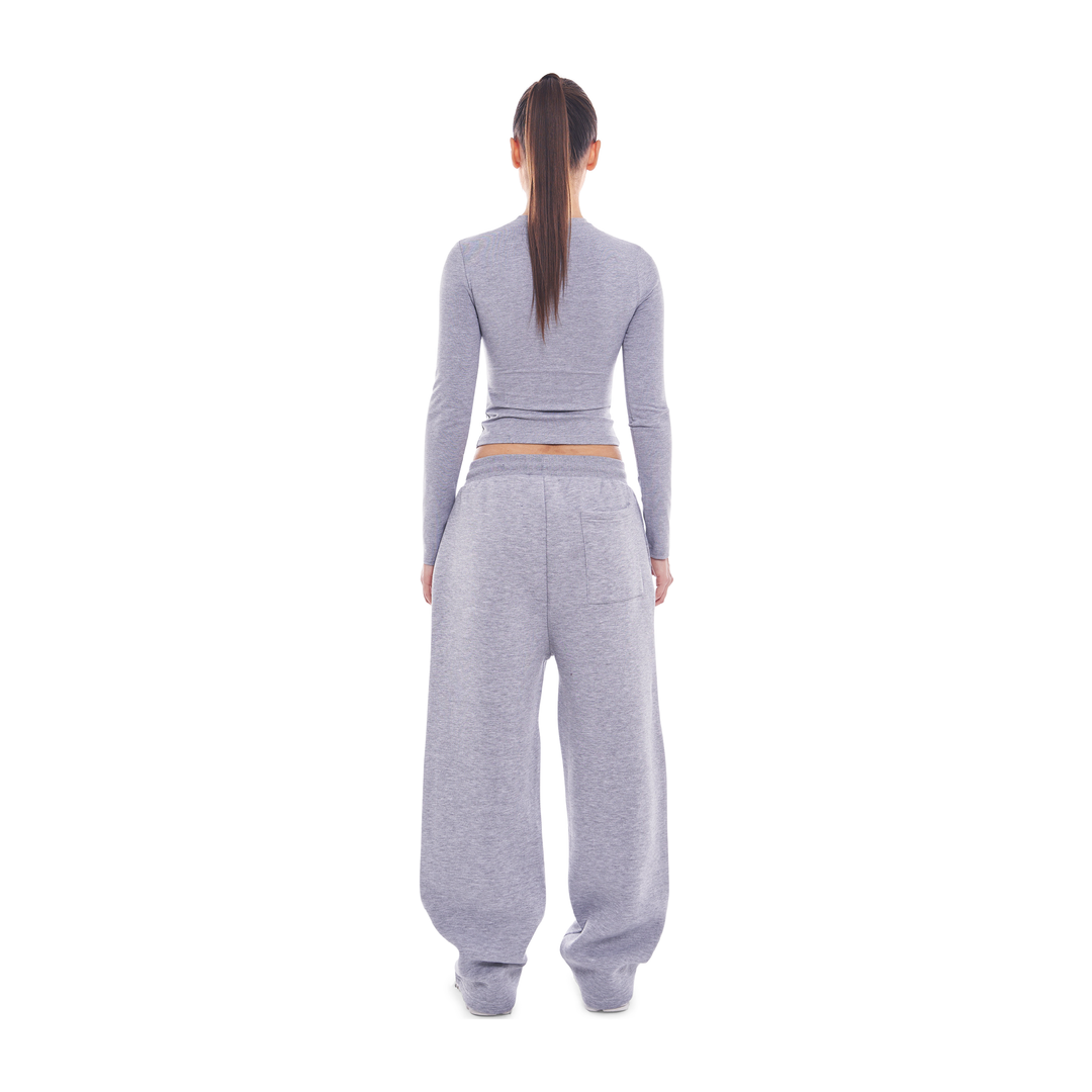 Wide Leg Jogger Grey Melange