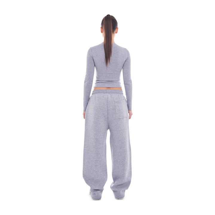 Wide Leg Jogger Grey Melange