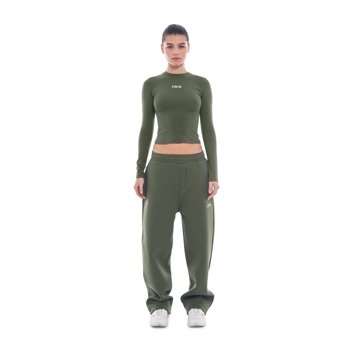 Wide Leg Jogger Bronze Green