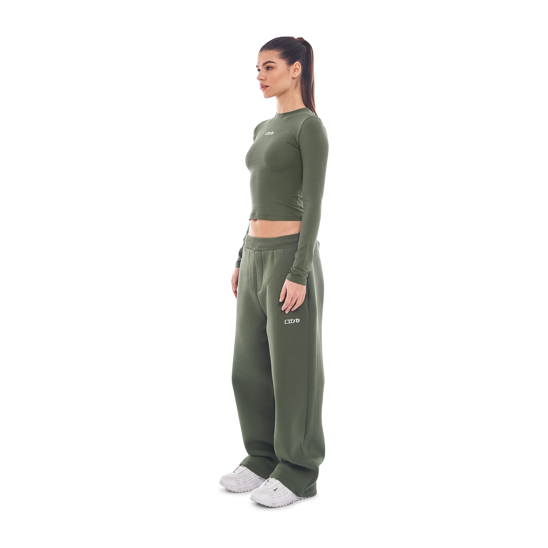 Wide Leg Jogger Bronze Green