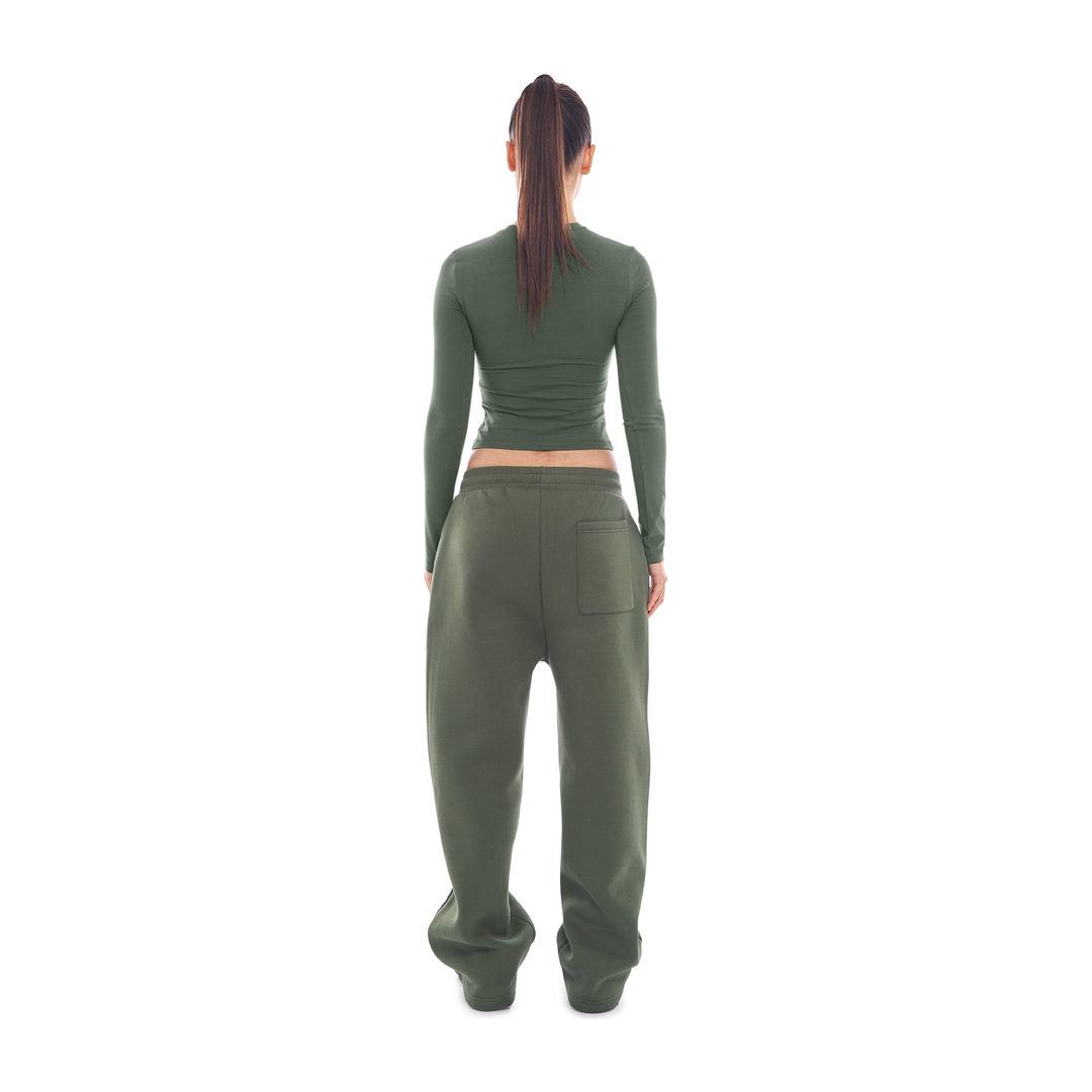 Wide Leg Jogger Bronze Green