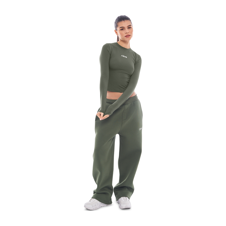 Wide Leg Jogger Bronze Green